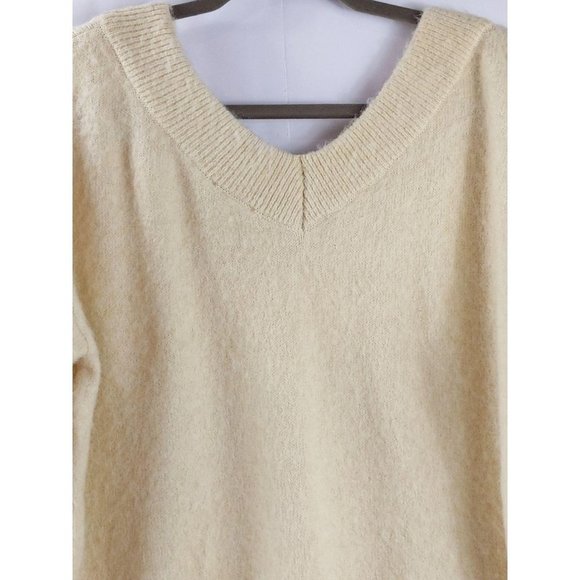 Topshop V-neck Oatmeal Beige Sweater - Picture 7 of 15